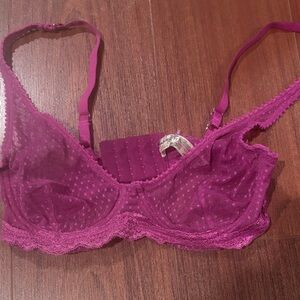 Free People Lace Bra in Rich Magenta